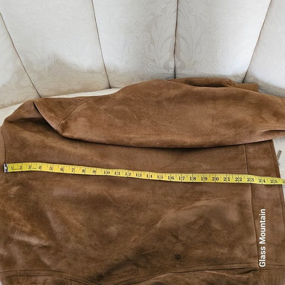 SOLD - Emporio Collection Vintage Men's XL Lined Suede Jacket with Zip Closure - Picture 11 of 14